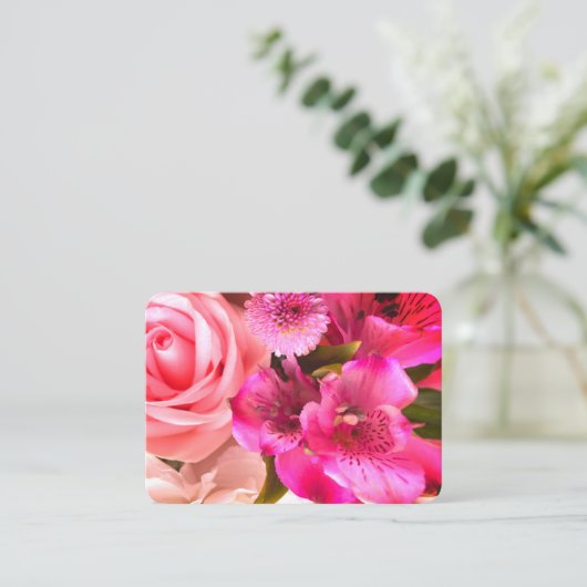 Fuchsia Florals Enclosure Card Begleitkarte (Stehend Vorderseite)