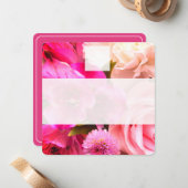 Fuchsia Florals Place Setting Card Mitteilungskarte (Vorderseite/Rückseite Beispiel)