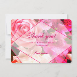 Fuchsia Florals Thank You Card Dankeskarte