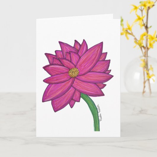 Fuchsia Flower Blank Karte (Gelbe Blume)
