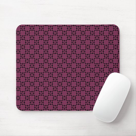Fuchsia Funky Circles Mousepad (Mit Mouse)