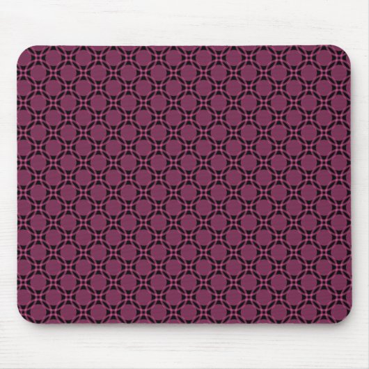 Fuchsia Funky Circles Mousepad (Vorne)
