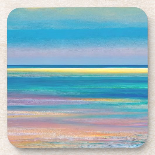 "Fuchsia Fusion" Abstrakte Seascape Getränkeuntersetzer (Vorderseite)