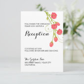 Fuchsia Garden Rose - Empfang Card Einladung (Stehend Vorderseite)