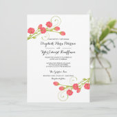 Fuchsia Garden Rose - Hochzeit Einladung (Stehend Vorderseite)