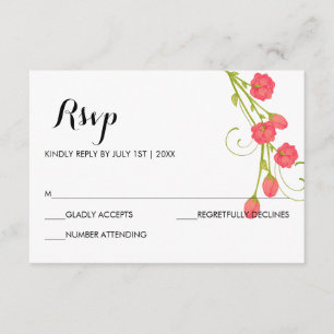 Fuchsia Garden Rose - RSVP Card Karte