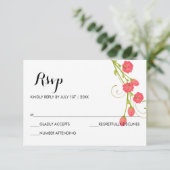 Fuchsia Garden Rose - RSVP Card Karte (Stehend Vorderseite)