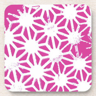 Fuchsia geometric pattern getränkeuntersetzer