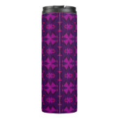 Fuchsia Geotech: A Vibrant Abstract Geometric Text Thermosbecher (Rückseite)