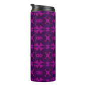 Fuchsia Geotech: A Vibrant Abstract Geometric Text Thermosbecher (Nach rechts gedreht)