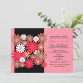 Fuchsia Gerber Daisy Bridal Shower Einladung (Stehend Vorderseite)