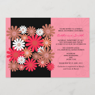 Fuchsia Gerber Daisy Bridal Shower Einladung
