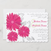 Fuchsia Gerber Daisy Wedding Einladung (Vorderseite)
