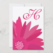 Fuchsia Gerber Daisy Wedding Einladung (Rückseite)