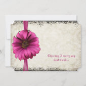 Fuchsia Gerber Daisy Wedding Invite Einladung (Rückseite)