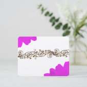 Fuchsia Gerber Daisy Wedding RSVP Karte (Stehend Vorderseite)