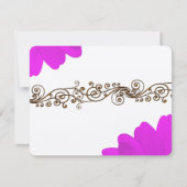 Fuchsia Gerber Daisy Wedding RSVP Karte (Vorderseite)