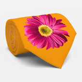 Fuchsia Gerbera Daisy Blume Krawatte (Gerollt)