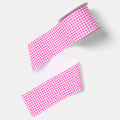 Fuchsia Gingham Grosgrain Ribbon Ripsband (Rückseite)