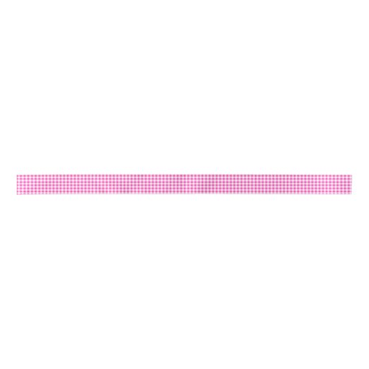 Fuchsia Gingham Satin Ribbon Satinband (Vorderseite)