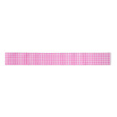Fuchsia Gingham Satin Ribbon Satinband (Vorderseite)
