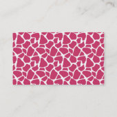 Fuchsia Giraffe Muster Monogram Visitenkarte (Rückseite)