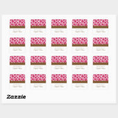Fuchsia Giraffe Pattern Quadratischer Aufkleber (Blatt)