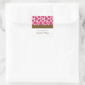 Fuchsia Giraffe Pattern Quadratischer Aufkleber (Tasche)