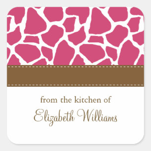 Fuchsia Giraffe Pattern Quadratischer Aufkleber