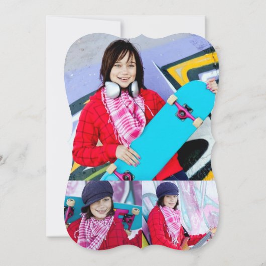 Fuchsia Glitzer Graduate Cutout Graduation Party Einladung (Rückseite)