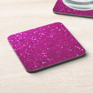 Fuchsia Glitzer Look Plastik-Untersetzer Getränkeuntersetzer