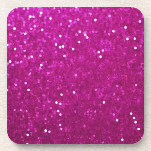 Fuchsia Glitzer Look Plastik-Untersetzer Getränkeuntersetzer (Vorderseite)