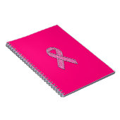 Fuchsia Glitzer Style Rosa Band-Bewusstsein Notizblock (Rechte Seite)