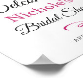 Fuchsia Gold Botanischer Garten Brautparty Zeichen Poster (Ecke)