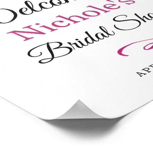 Fuchsia Gold Botanischer Garten Brautparty Zeichen Poster (Ecke)