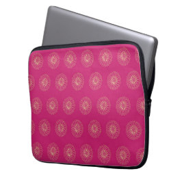 Fuchsia | Golden Zinnia Flower Medallions Laptopschutzhülle