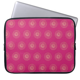 Fuchsia | Golden Zinnia Flower Medallions Laptopschutzhülle