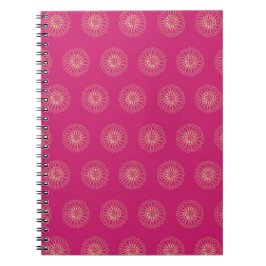 Fuchsia | Golden Zinnia Flower Medallions Notizblock