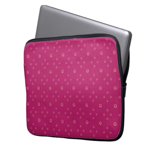 Fuchsia | Golden Zinnia Sonne Laptopschutzhülle (Vorderseite Links)