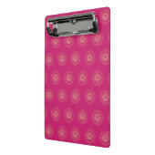 Fuchsia | Goldene Zinnien-Blütenmedaillons Mini Klemmbrett (Gewinkelt2)