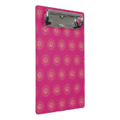 Fuchsia | Goldene Zinnien-Blütenmedaillons Mini Klemmbrett (Schrägansicht)