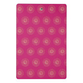 Fuchsia | Goldene Zinnien-Blütenmedaillons Mini Klemmbrett (Rückseite)