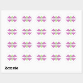 Fuchsia Green Geometric Triad Danke Stickers (Blatt)