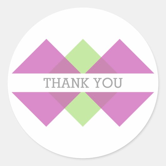 Fuchsia Green Geometric Triad Danke Stickers (Vorderseite)