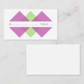 Fuchsia Green Geometric Triad Platzkarte (Vorne/Hinten)