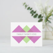 Fuchsia Green Geometric Trial Table Postcard Postkarte (Stehend Vorderseite)