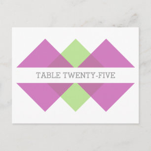 Fuchsia Green Geometric Trial Table Postcard Postkarte