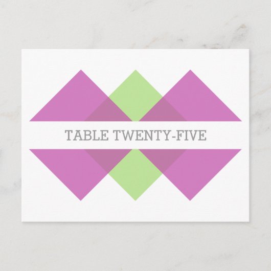 Fuchsia Green Geometric Trial Table Postcard Postkarte (Vorderseite)