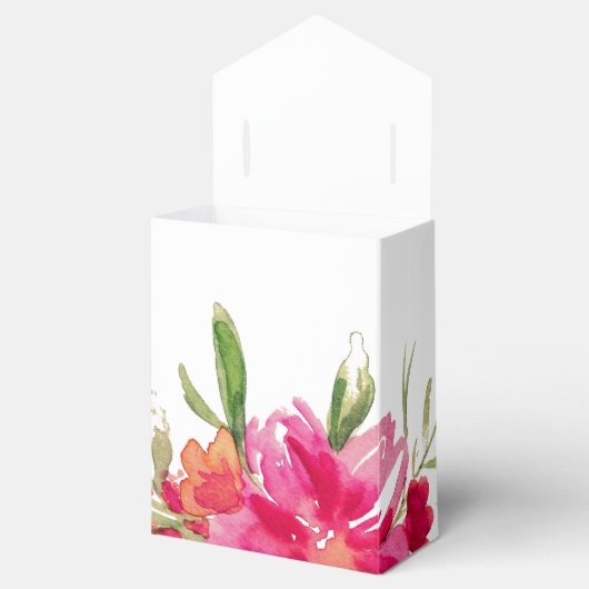 Fuchsia Green Watercolor Brautparty Geschenkschachtel (Geöffnet)