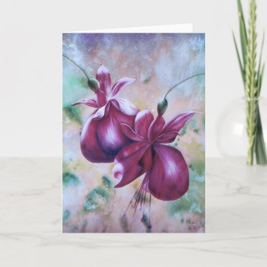 Fuchsia Greeting Card Karte (Vorderseite)
